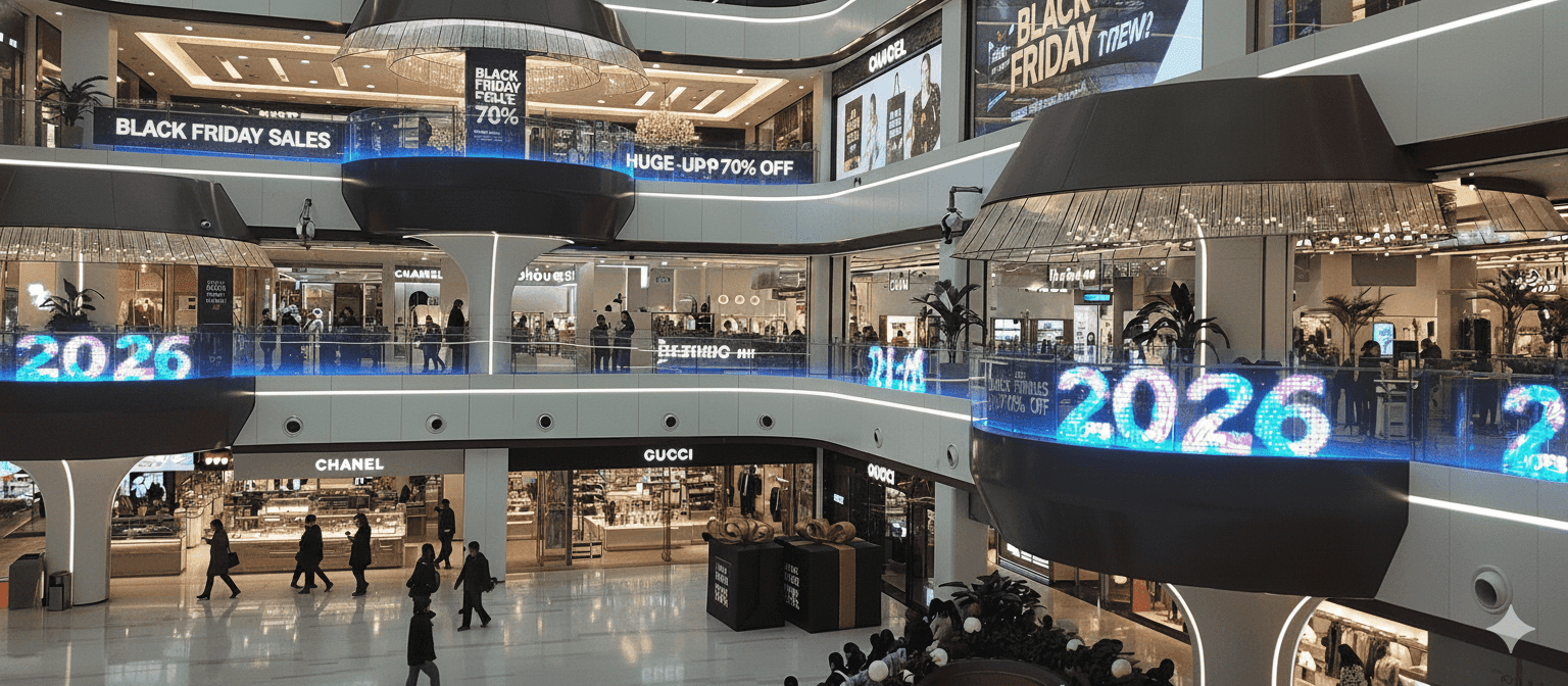 LED Glass Railing at Luxury mall