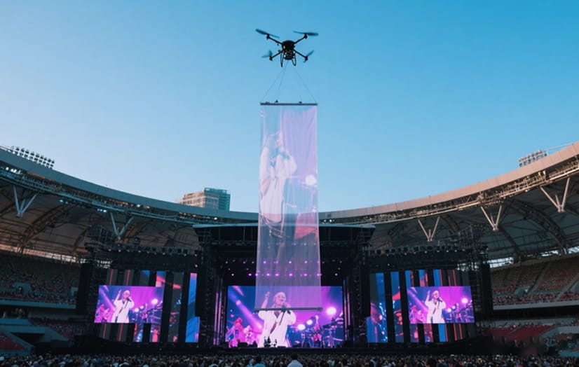 Mesh Facade Flying LED Display Screen
