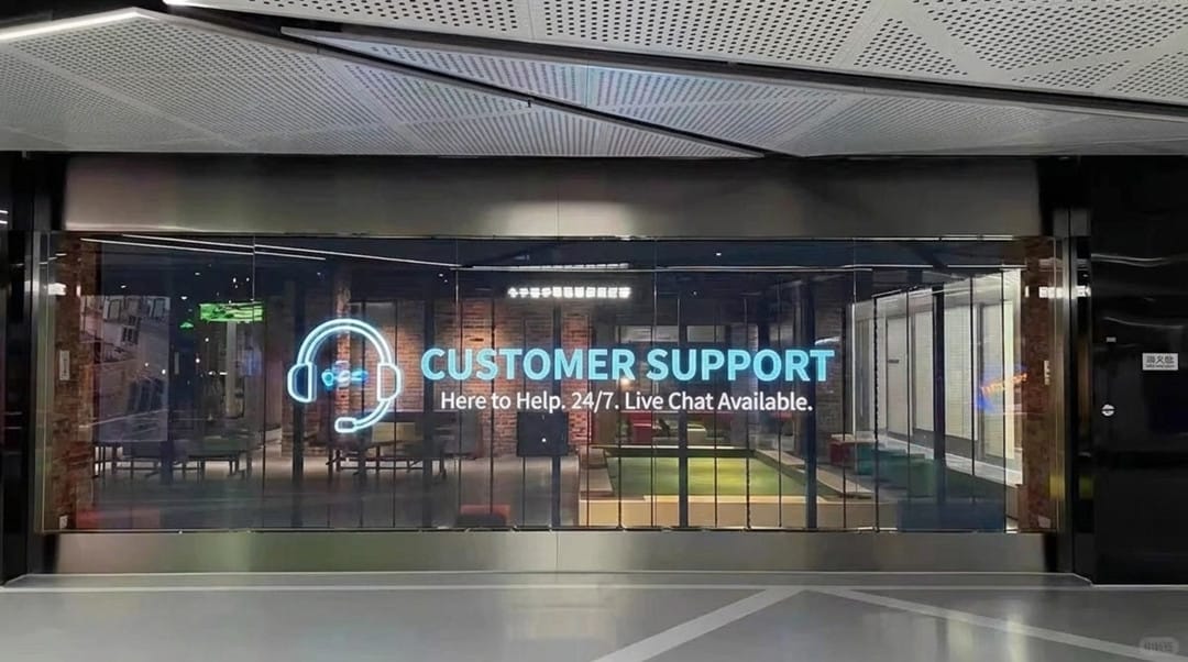 Adhesive-led-film-screen-for-service-center