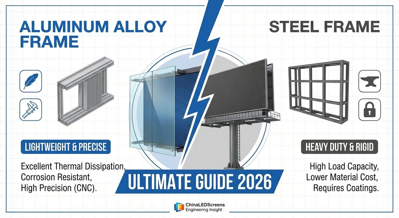 Aluminium vs. stålramar för LED-skärmar Ultimate Guide 2026