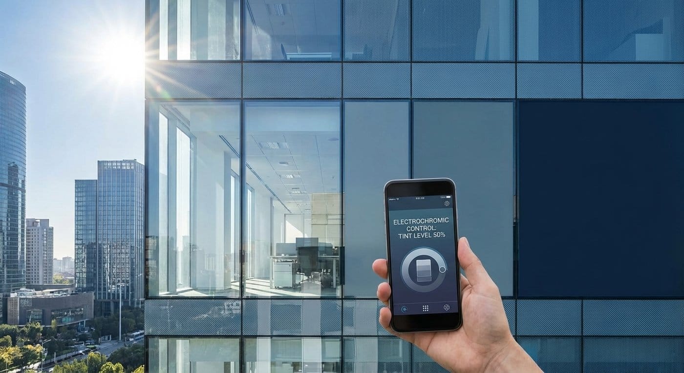 Electrochromic (smart tinting) glass glass that changes transparency