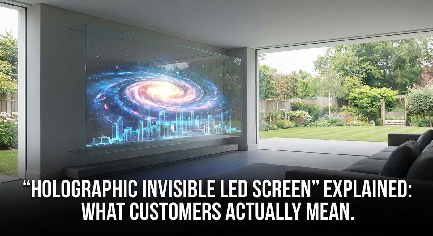 Holographic Invisible LED screen” explained what customers actually mean