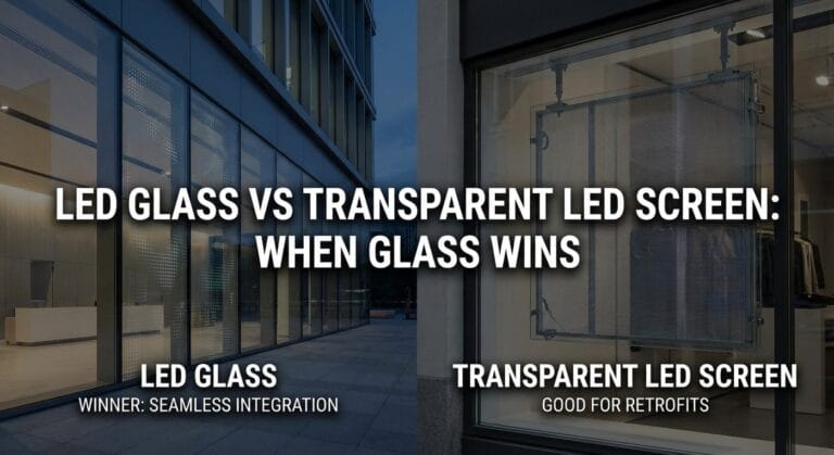 LED glass vs transparent LED screen when glass wins
