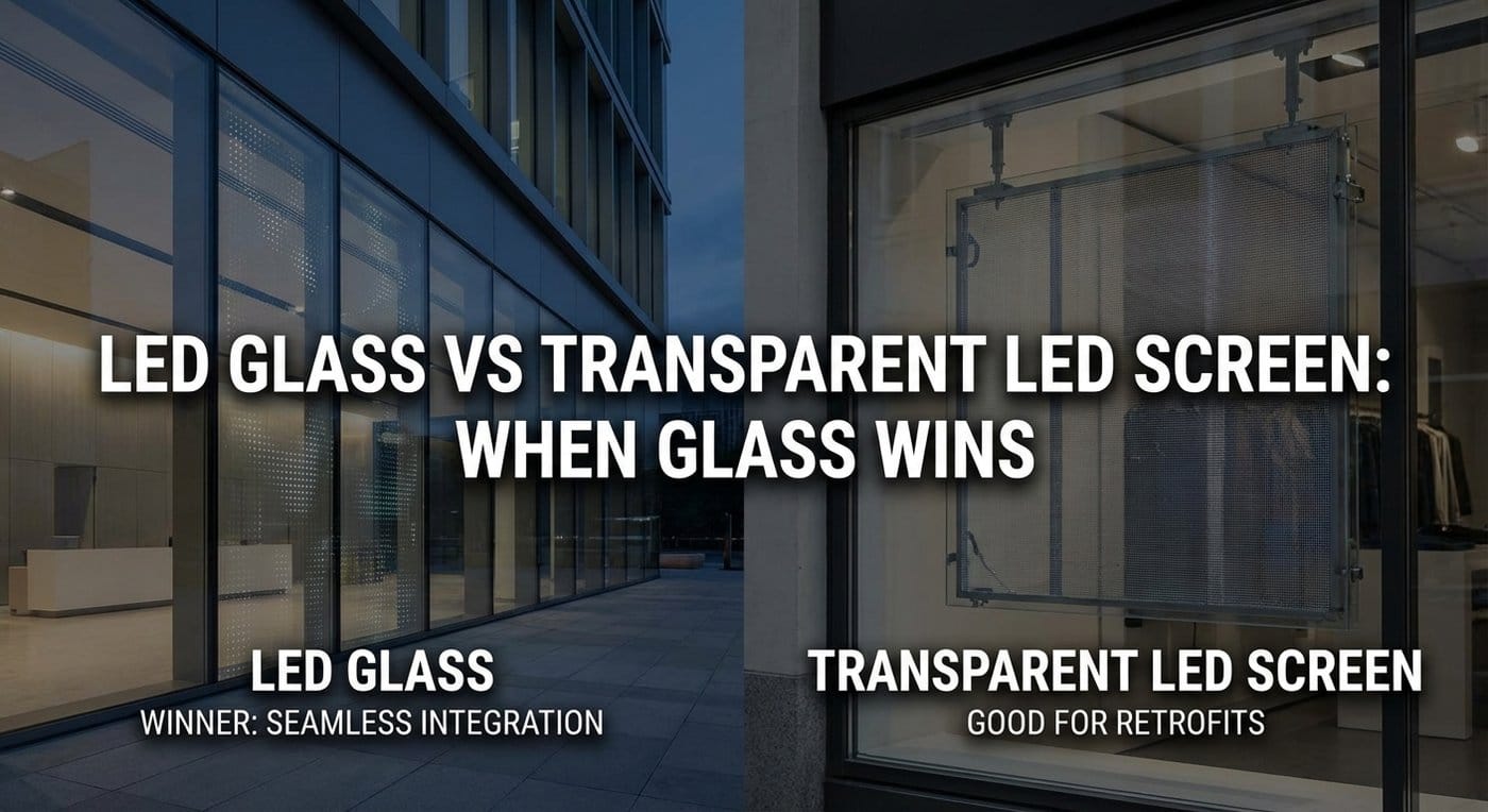 LED glass vs transparent LED screen when glass wins
