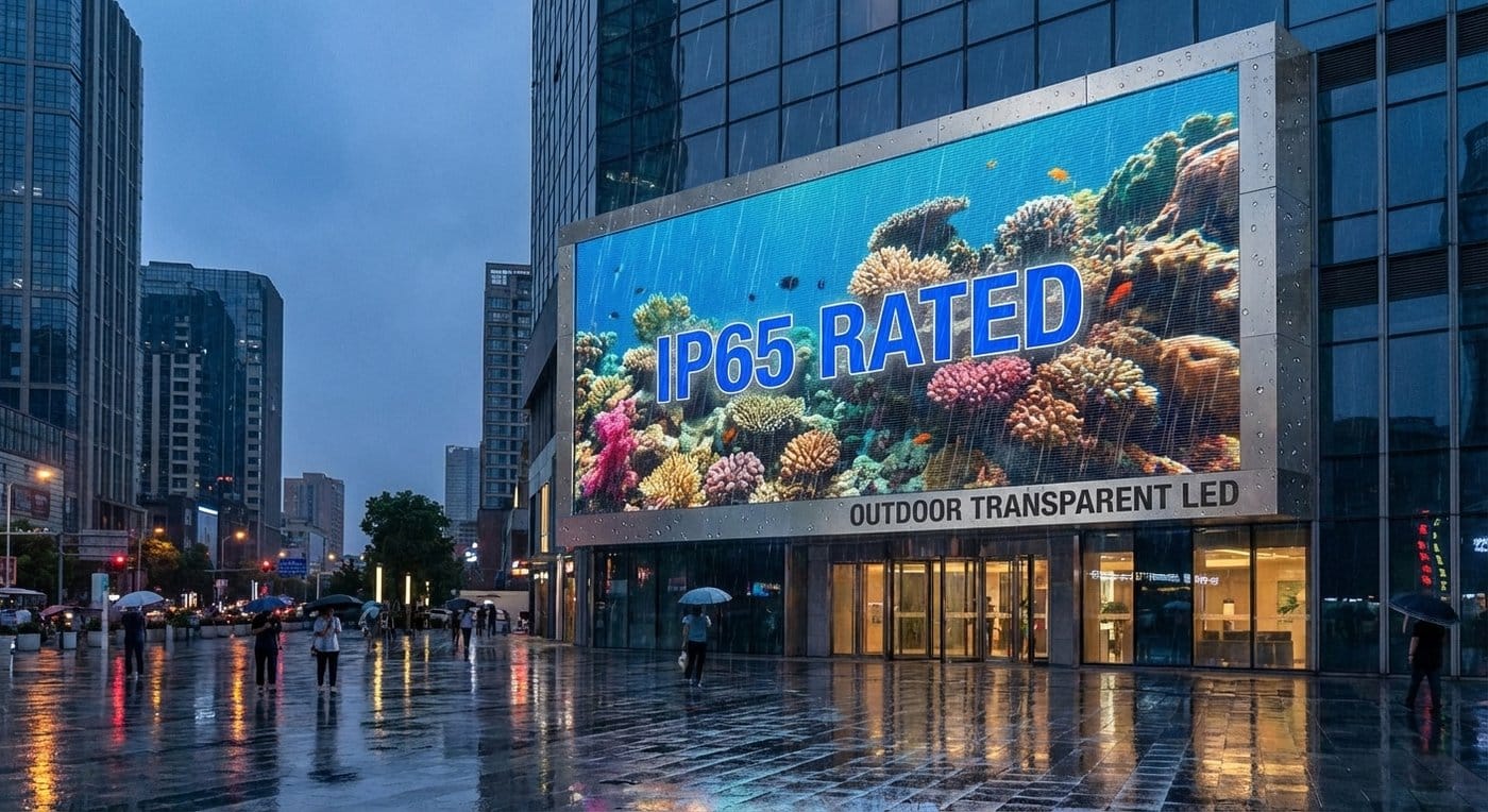 Transparente LED-skjermer for utendørs bruk IP65