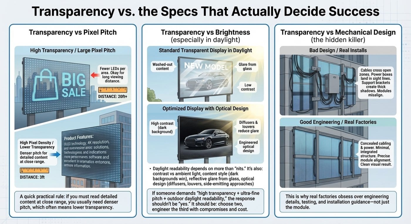 Transparency Rate in LED Displays: What’s “Good” in Real Use