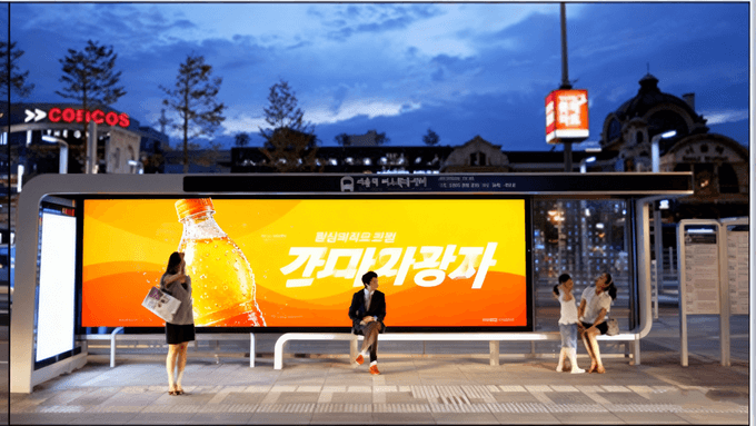 Transparent LED screen for Bus & Coach Terminals