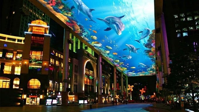 Transparenter LED-Bildschirm für Vordächer und Oberlichter