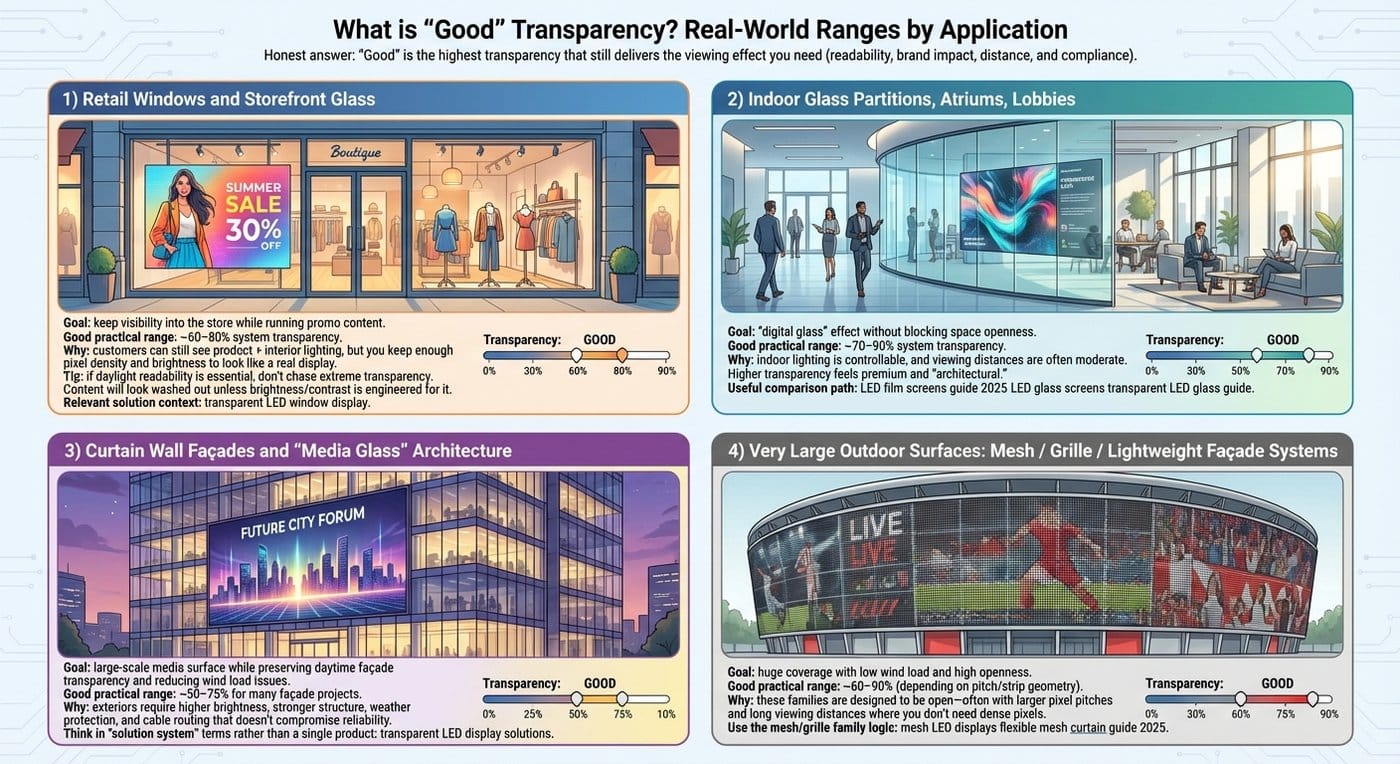 What is “good” transparency Real-world ranges by application