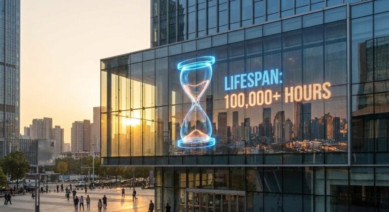 What is the lifespan of a transparent LED screen