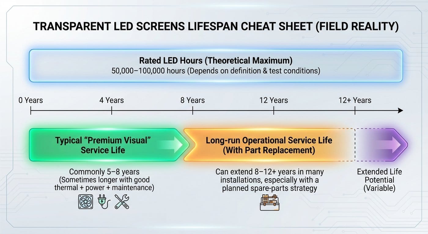 Transparent LED Screen Lifespan: Real-World Guide