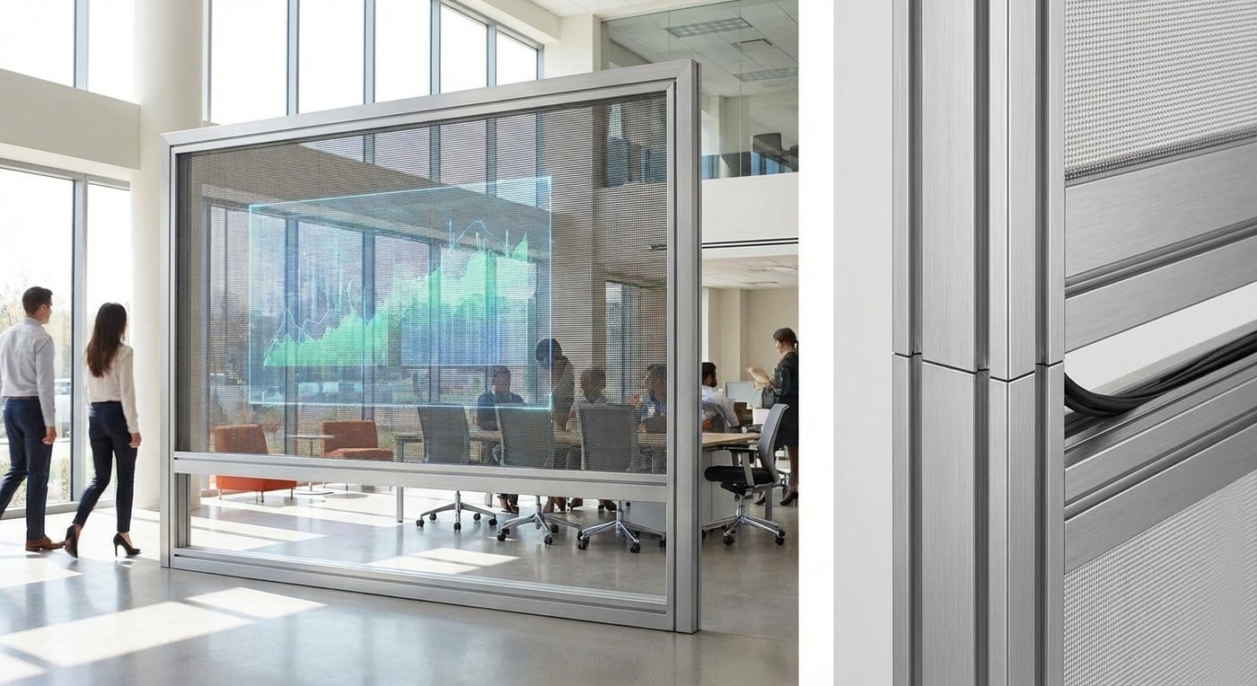 transparent led med aluminiumramar