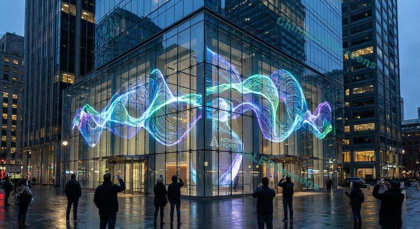 holografisch led-scherm voor architecturale gevels