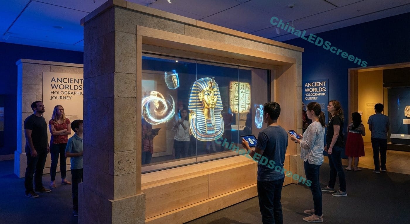 Pantalla holográfica de leds para exposiciones culturales