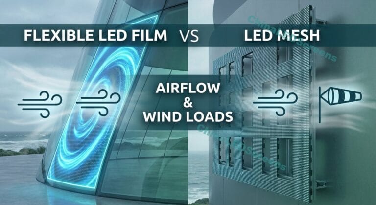 Flexible LED Film vs LED Mesh How to Choose When Airflow & Wind Loads Matter